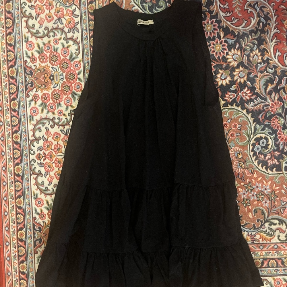 Vici High Neck Tiered Ruffle Tank Top size Small